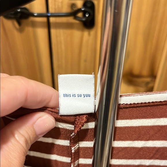 Old Navy Striped Midi Dress in Brown and White - Picture 3 of 8